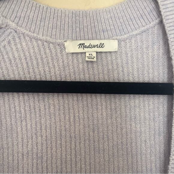 Madewell Wool Blend Square Neck Women's Sweater Size XL Lavender - Picture 3 of 5
